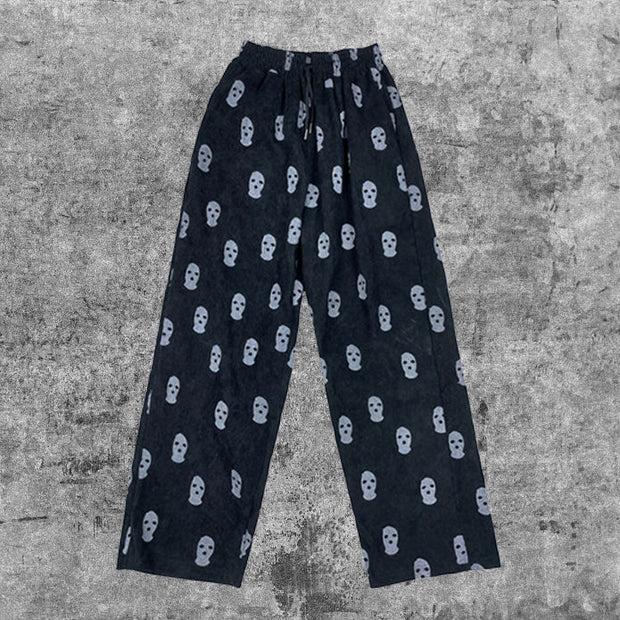 Robbers hood full printed retro corduroy casual trousers