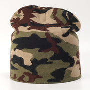 Pullover camouflage jacquard knitted hat warm hat