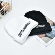 Letter embroidery knitted hat men and women couple warm and cold hat