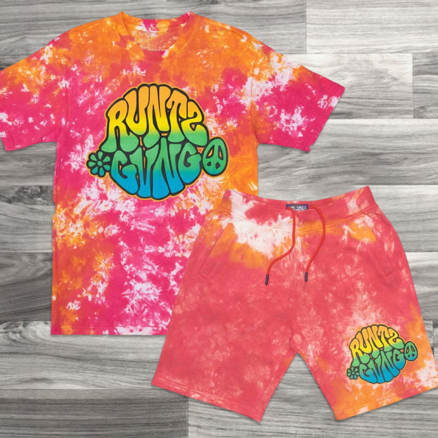 Tie-Dye Short Sleeve Two Piece Set