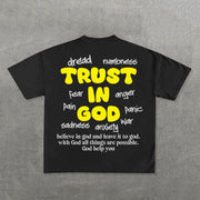 Trust In God Print Short Sleeve T-Shirt