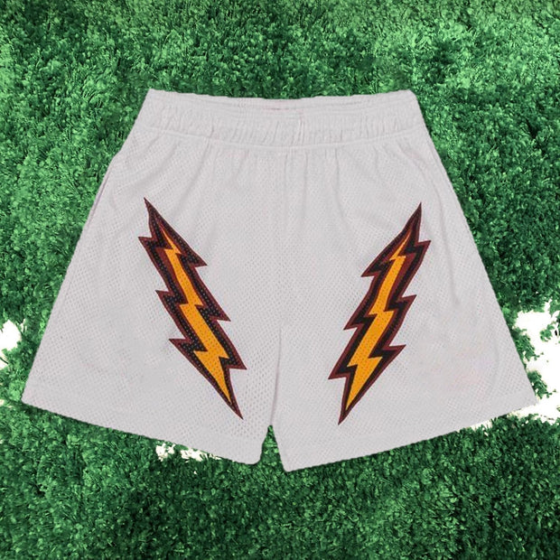 Lightning print track shorts