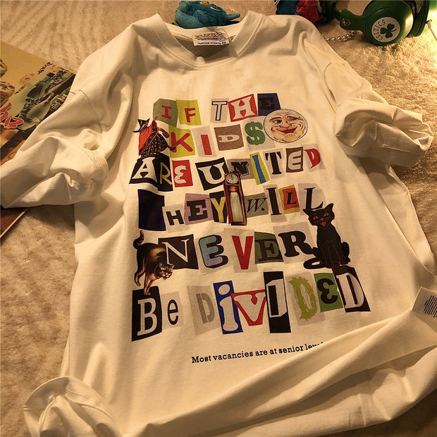 American retro loose all-match half-sleeved street short-sleeved t-shirt