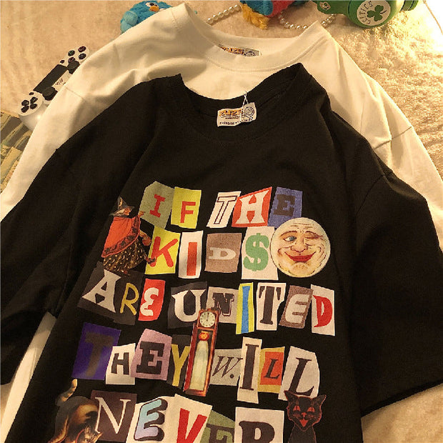 American retro loose all-match half-sleeved street short-sleeved t-shirt