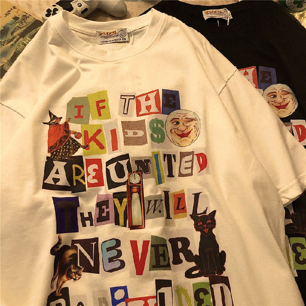 American retro loose all-match half-sleeved street short-sleeved t-shirt