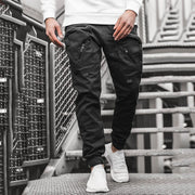 Multi-pocket zipper slacks workwear sports trousers