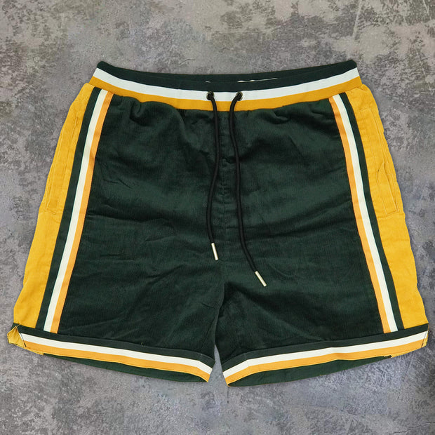 Corduroy Paneled Contrast Lounge Shorts