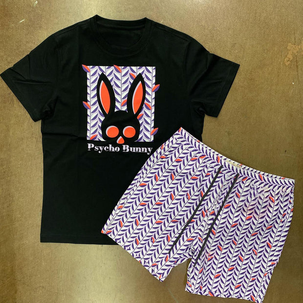 Personalized fashion casual college style printed T-shirt shorts two-piece set