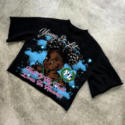 Young & Lit Printed Three-quarter Sleeve T-shirt
