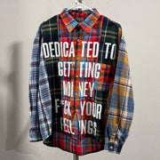 Colorful Plaid Vintage Stitching College Flannel Shirt