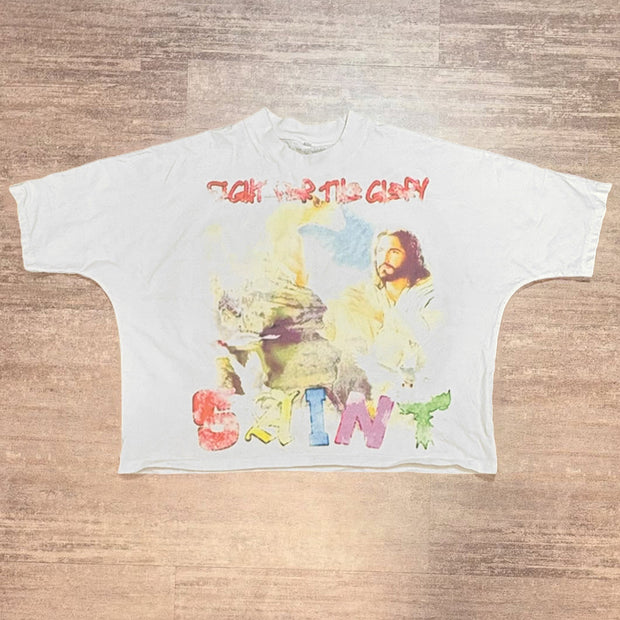 Saint Jesus Print Short Sleeve T-Shirt