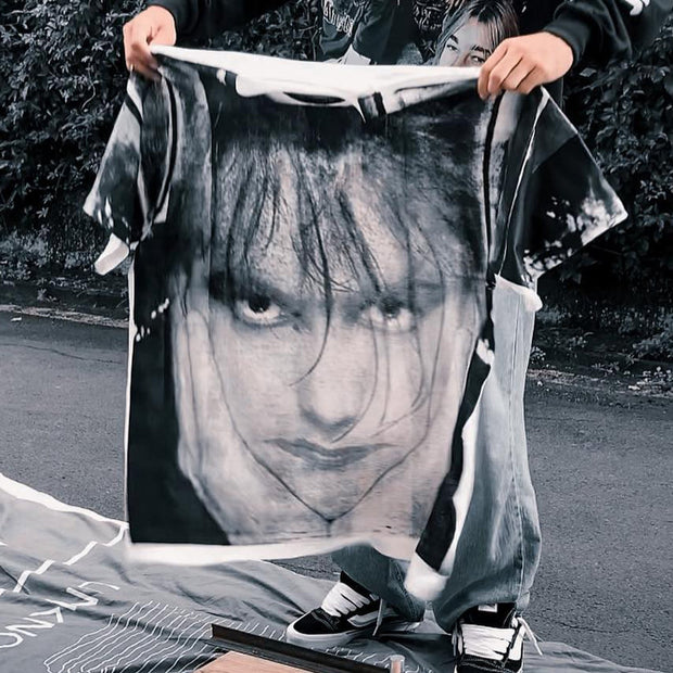 Street black and white portrait print T-shirt