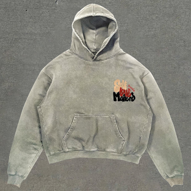 Casual Retro Lettering Hoodie