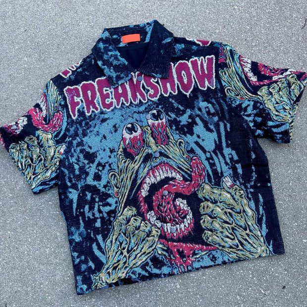 freakshow tapestry short sleeve jacket