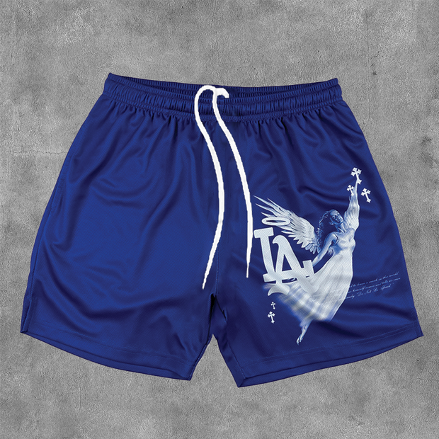 Los Angeles Angels Cross Print Mesh Shorts