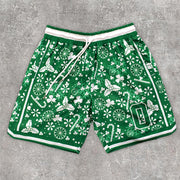 Fashion Preppy Green Casual Sports Shorts