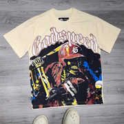 Baseball skull print T-shirt