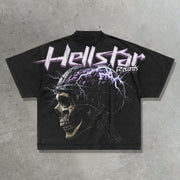 Hell Casual Street Retro Hip-Hop Printed T-Shirt