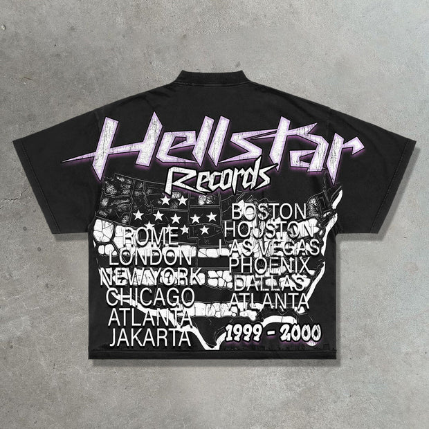 Hell Casual Street Retro Hip-Hop Printed T-Shirt