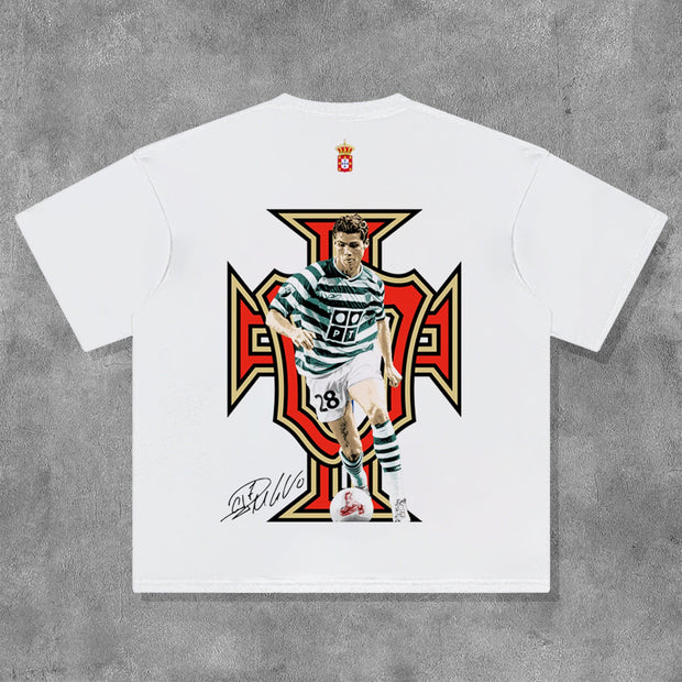 No.28 Footballer Print Short Sleeve T-Shirt