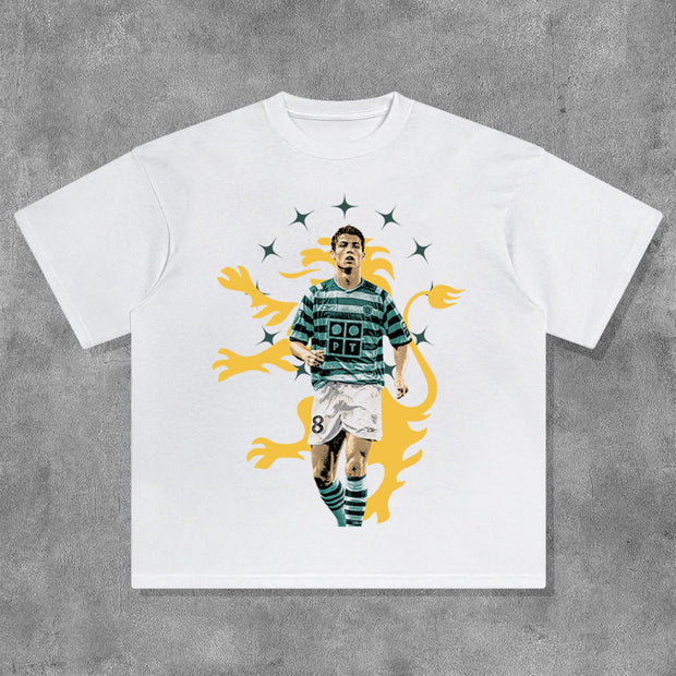 No.28 Footballer Print Short Sleeve T-Shirt