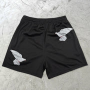 Vintage Art Print Casual Mesh Shorts