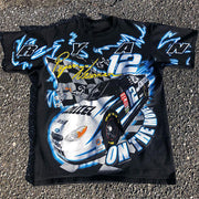 Racing Lightning Graphic Print Short Sleeve T-Shirt