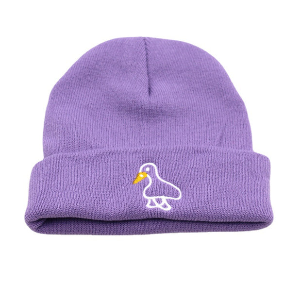 Casual yellow-billed duck men and women outdoor knitted hats
