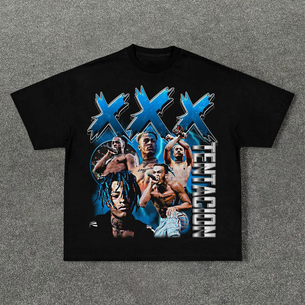 Retro Print Casual Street Hip-Hop T-Shirt