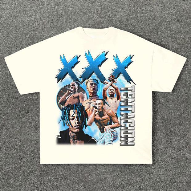 Retro Print Casual Street Hip-Hop T-Shirt