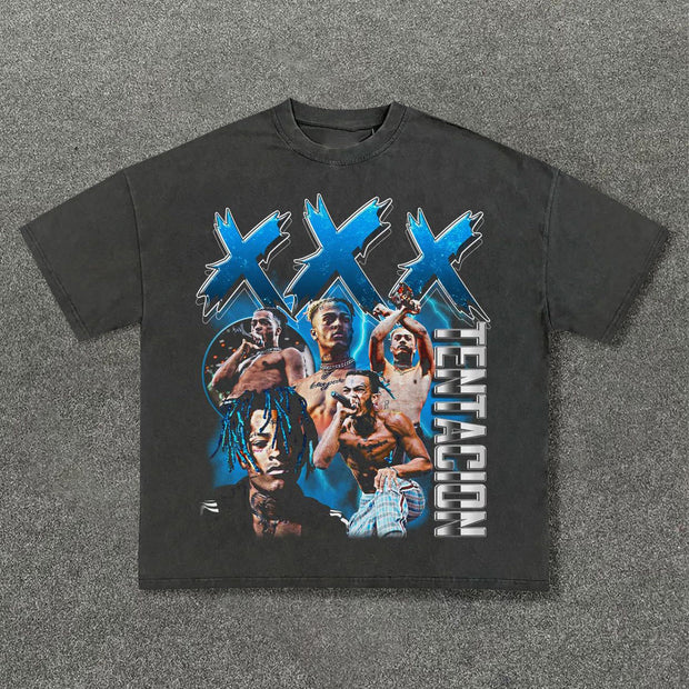 Retro Print Casual Street Hip-Hop T-Shirt