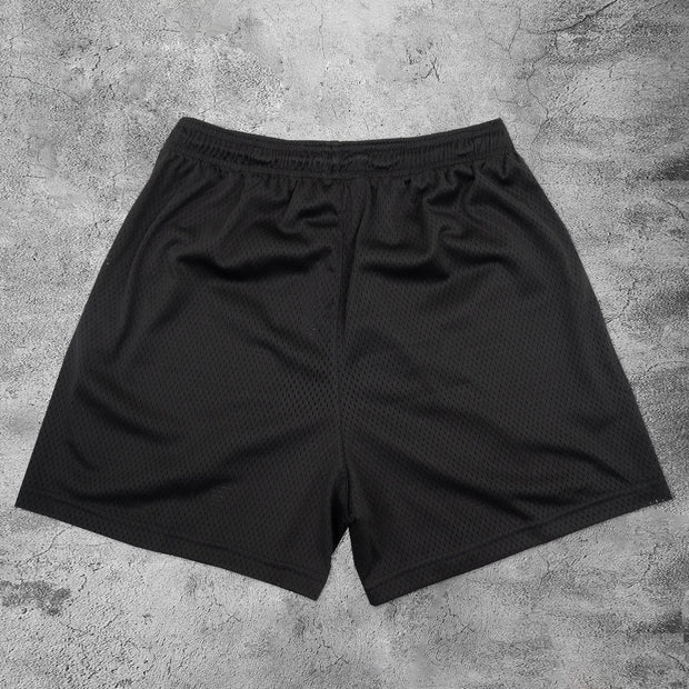 Angel Vintage Print Sports Mesh Shorts