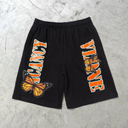Butterfly casual pattern street cotton shorts