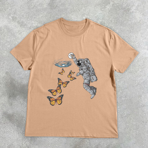 Astronaut Vintage Print Short Sleeve T-Shirt