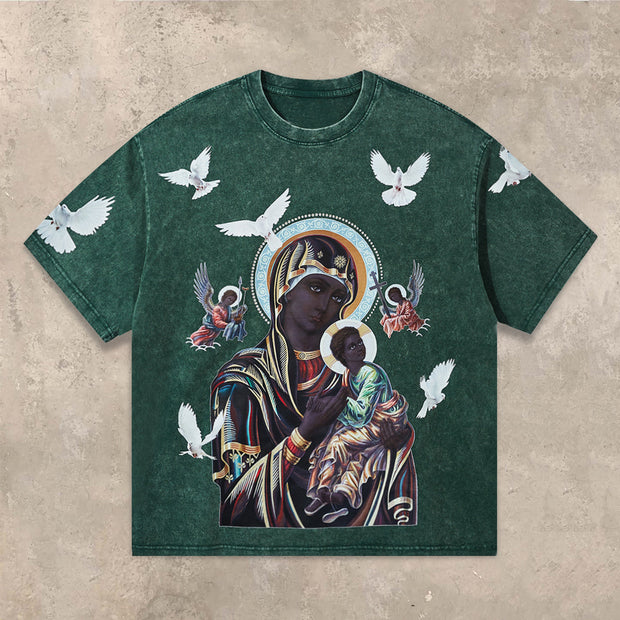 Retro Printed Crew Neck T-Shirt