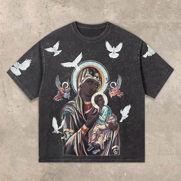 Retro Printed Crew Neck T-Shirt