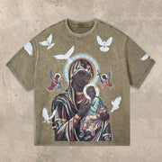 Retro Printed Crew Neck T-Shirt