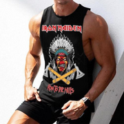 Crew neck sleeveless printed tank top T-shirt