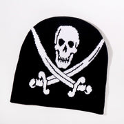 Skull jacquard knitted hat