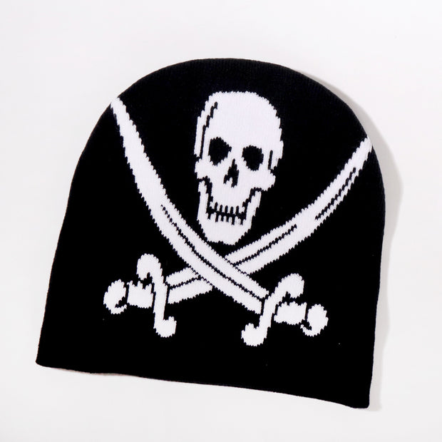 Skull jacquard knitted hat