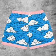 Tide brand print retro casual street shorts