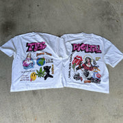 Jesus graffiti print cotton T-shirt