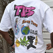 Jesus graffiti print cotton T-shirt