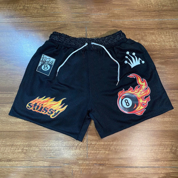 Personalized trendy mesh print shorts
