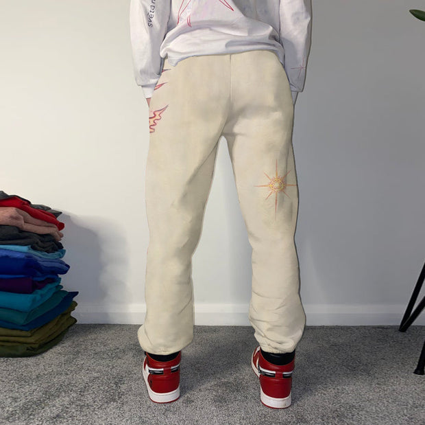 Street style men's tomahawk skull print casual sweatpants
