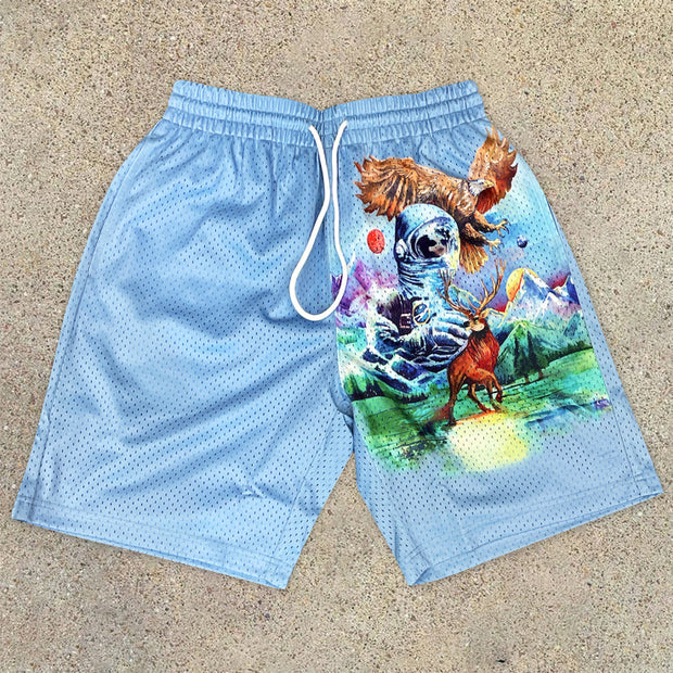 Casual fashion sports print shorts