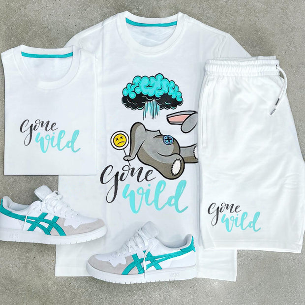 Fashion preppy casual short sleeve shorts suit