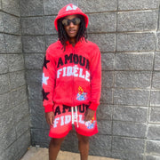 Casual Street Zip Hoodie Shorts Two-Piece Set