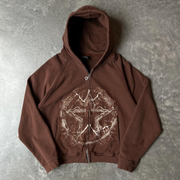 Fashion Vintage Zip-Up Hoodie