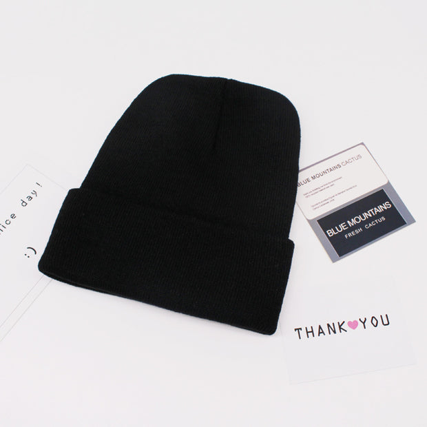 Hat ladies woolen hat male Korean version of the wild warm knitted pullover cap